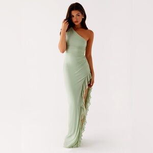 Peppermayo One Shoulder Mint Green Dress